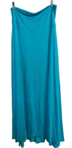 NEW LuLaRoe Large Solid Teal Blue Modal Blend Maxi Skirt Strapless Dress - Imagen 1 de 6