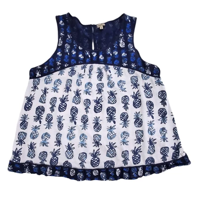 Chip & Pepper женщин размер L ананас AOP Майка синий без рукавов блузка или топ  - Изображение 1 из 4