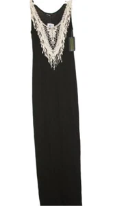 Just Love Maxi Dress Medium Boho Hippie Womens Sleeveless Crochet Lace - Picture 1 of 6