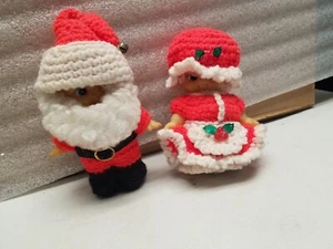 Mr & Mrs Santa Claus Hand Crochetted Dolls - Picture 1 of 13
