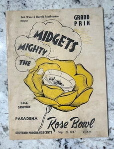 ROSE BOWL SPEEDWAY 1947 Midget Vintage Auto Race Program, Pasadena CA Car Racing - Picture 1 of 4