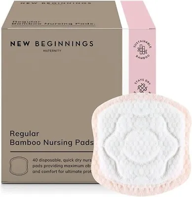 New Beginnings Extra-Soft & Highly-Absorbent Disposable Bamboo Nursing Pads, 40- • 11$