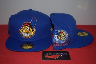 MLB New Era Cleveland Indians Chief Wahoo RARE STYLE Patch Fitted 59Fifty Beauty - Image 1 of 4