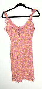 Japna Size M Sleeveless Pink Ditzy Floral Smocked Cottagecore Mini Dress New NWT - Picture 1 of 7