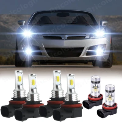 Para Saturn Sky 2007-2010 6000K 6X Faro LED Alto Bajo + Bombillas Antiniebla Combo Foto 1 de 4