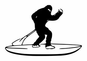 Bigfoot Paddleboard Decal #1 5"x7.5" Choose Color - Picture 1 of 3