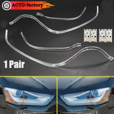 For Audi A4 2013-2015 Pair DRL Headlight Guide Plate Daytime Running Tube Bar Foto 1 de 4