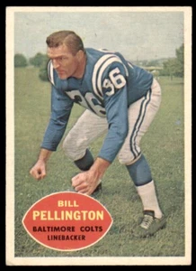 1960 Topps Football Bill Pellington RC Baltimore Colts #8 - Picture 1 of 2