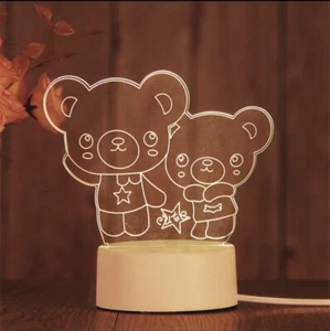 Teddybär 3D Illusion Nachtlicht Weihnachtsdekor Lampe - Bild 1 von 1