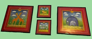 Linda Edwards gerahmte Kunstdrucke Giraffen, Elefanten, Zebras, Löwen Baby Kinderzimmer - Bild 1 von 15