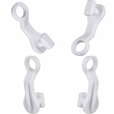 Curtain Glider Hooks White Plastic Curtain Hook, Pack of 50