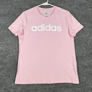 Adidas Girls Youth Shirt Large Pink Short Sleeve Casual Comfort Lightweight - Picture 1 of 13