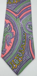 GORGEOUS Ralph Lauren Polo Pink, Green, Purple, Gold Silk Tie Handmade Italy NEW - Picture 1 of 6
