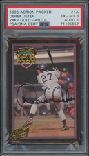 1995 Action Packed Scouting Report #1A Derek Jeter PSA 6 EX-MT 7 Auto RC Rookie