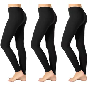 3Pack Women's Workout Ankle Leggings Buttery Soft Yoga Pants Black Stretch I - Picture 1 of 1