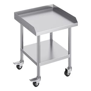 Uimoso Stainless Steel Work Table 24"x24" with Casters for Commercial Use - Picture 1 of 11