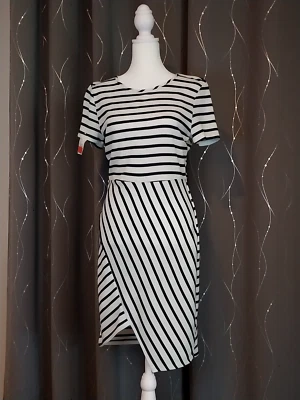 Vestido soprano para mujer sin mangas a rayas línea A talla M/#3119 Foto 1 de 3