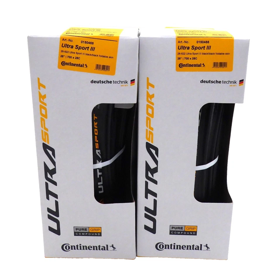Pneumatico Continental Ultra Sport III - 700 x 28, clincher, pieghevole, COPPIA - Immagine 1 di 1