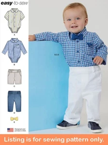 SEWING PATTERN Baby Boy Clothes Clothing Bow-Tie Formal Outfit Pants Shirt 3079 - Picture 1 of 3