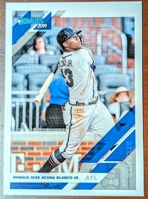 RONALD ACUNA JR 2019 Panini Donruss SP FULL NAME Variation #87 Braves - Image 1 of 2