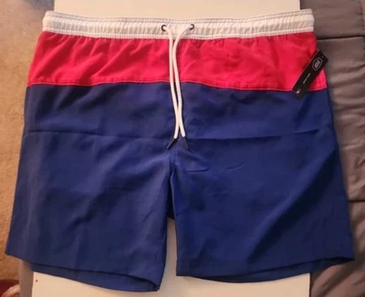 Bañador patriótico rojo blanco y azul para hombre, traje de baño bolsillos con cordón XL Foto 1 de 4