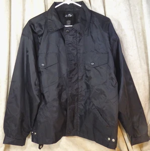 Women's @ Par Black Windbreaker Zip-Up With Snaps Jacket Size L VTG - Picture 1 of 7