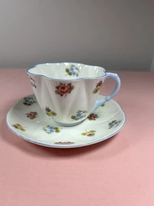 Shelley England Rose Pansy Forget Me Not 13424 Tea Cup Bone China 1945-1966 Mark - Picture 1 of 9