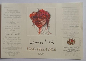 ETICHETTA VINO DELLA PACE 1993 Leonor Fini Boenos Aires versi David M. Turoldo - Picture 1 of 1