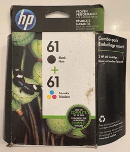 Genuine HP 61 Black Tri Color Ink Cartridges Combo 2-Pack Expired Sealed - Zdjęcie 1 z 5