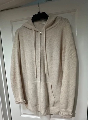 Vince Lana Cachemira Sudadera con Capucha Cremallera Completa Avena Color L Foto 1 de 4