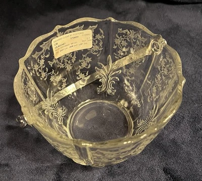 FOSTORIA NAVARRE CRYSTAL *4 3/8" ICE BUCKET w/METAL HANDLE and Tongs - Image 1 of 4