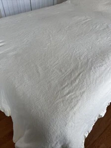 Decke Satinborte Vintage von Deborah P. Fieldcrest Acryl 86x85 Creme LESEN - Bild 1 von 7