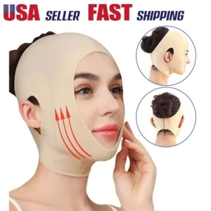 Reusable V Line Face Slimming Double Chin Reducer Mask Lifting Belt Anti-Wrinkle - Picture 1 of 12
