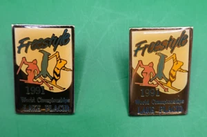 1991 Lake Placid Freestyle Skiing World Championship Lapel Pin! (Lot of 2 pins) - Picture 1 of 2