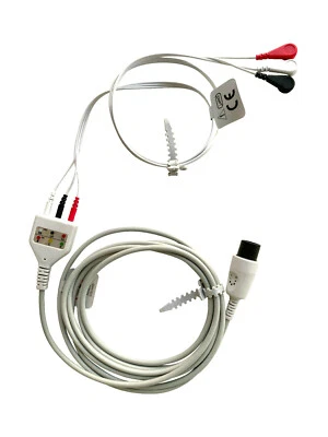3 Lead EKG Trunk Cable 6 Pin with Disposable ECG DIN Leadwires AHA WARRANTY 12ft - Image 1 of 4