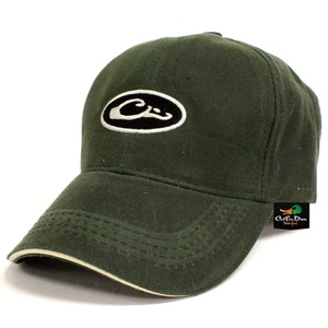 DRAKE WATERFOWL SYSTEMS WATERPROOF WAXED HAT BALL CAP OVAL LOGO OLIVE - Picture 1 of 3