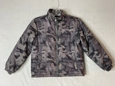 Free Country Kids Jacket Size M Puffer Coat Ski Winter Black Gray Full Zip - Image 1 of 4