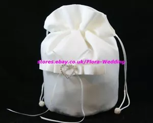 BOLSO DE MUÑECA DE NOVIA SATÉN MARFIL/BOLSO DE NOVIA, diamante - Imagen 1 de 1