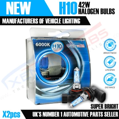 2x H10 42w Super White Xenon Upgrade HID Front Fog Lamp Light Bulbs Pair 6000k - Image 1 of 4