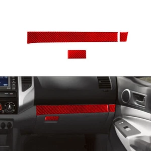 Cubierta del panel de control de la guantera de fibra de carbono para Toyota Tacoma 2012-15 3x rojo - Imagen 1 de 12