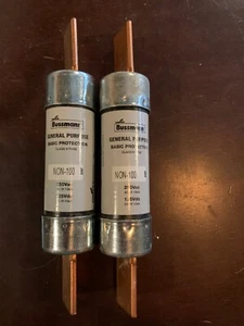 FUSES general purpose class H fuse 250Vac 125Vdc Lot x2pcs Bussmann NON-100 New! - Picture 1 of 3