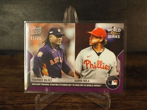 Framber Valdez Aaron Nola 2022 MLB Topps Now WSM-11 WS Purple Parallel 12/25 - Picture 1 of 2