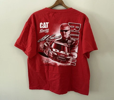 Vintage 2000s Ward Burton NASCAR Racing T Shirt Chevy Double Sided CAT Large y2k Cover