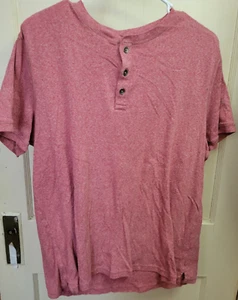 T-shirt manica corta con bottoni rossi Apt 9 Premier Flex taglia large - Foto 1 di 3