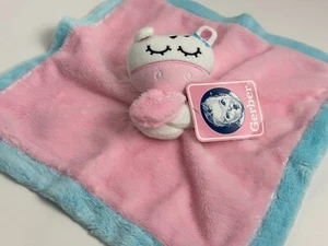 NWT Gerber Pink Aqua Turquoise Blue Cow Zebra Security Blanket Plush Baby Toy - Bild 1 von 5