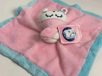 Cobertor de segurança novo com etiquetas Gerber rosa aqua turquesa azul vaca zebra brinquedo de pelúcia para bebê - Imagem 1 de 4