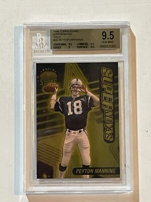 1998 Peyton Manning 45/50 Topps Stars Supernova Gold ROOKIE #S5 BGS 9.5 Pop 1 - Image 1 of 4