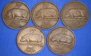 Irish Ireland EIRE Half Pennies, Sow & piglets, various dates incl 1937  [31397] - Picture 1 of 2