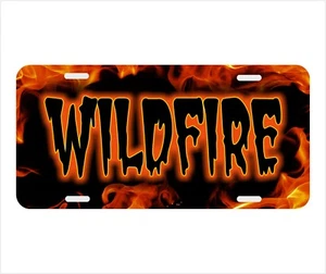 Placa de matrícula personalizada Flames Wildfire etiqueta de auto personalizada - Imagen 1 de 5