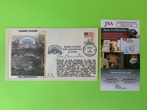 Sobre Tommy Lasorda Dodger Stadium Cachet Primer Día Cubierta Firmado Automático Certificado de Autenticidad JSA - Imagen 1 de 3